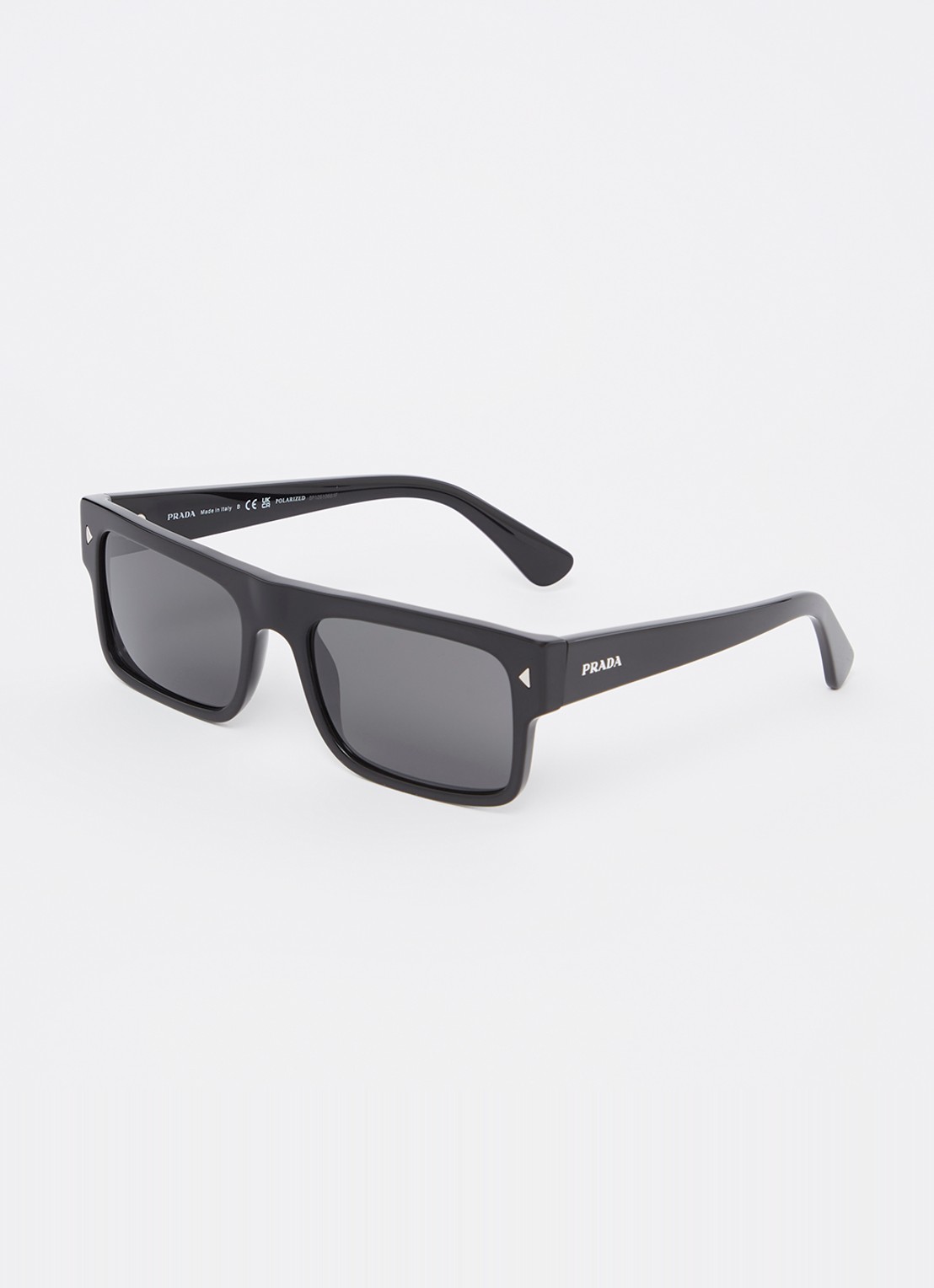 Prada Wayfarer zonnebril gepolariseerd  PRA10S   - voorkant zwart