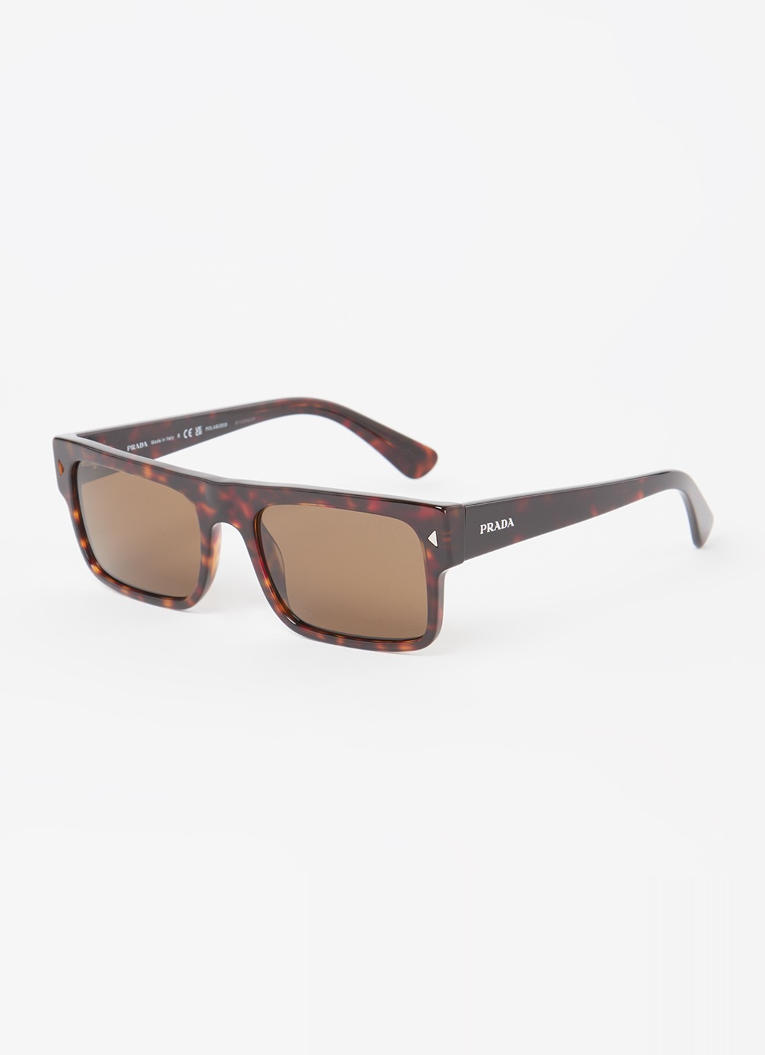Prada Wayfarer zonnebril gepolariseerd PRA10S - voorkant donkerbruin