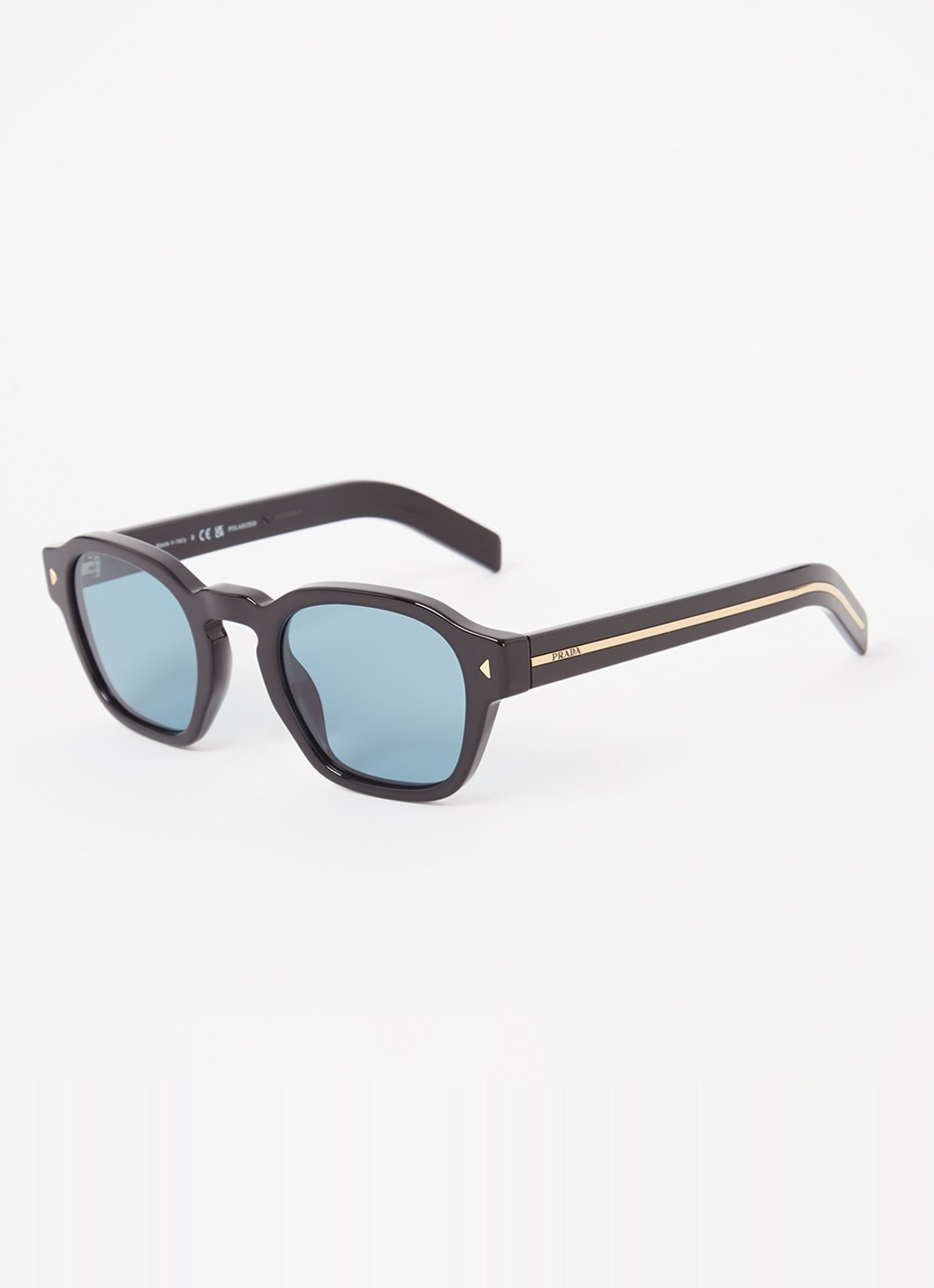 Prada Wayfarer zonnebril gepolariseerd PRA16S - voorkant zwart