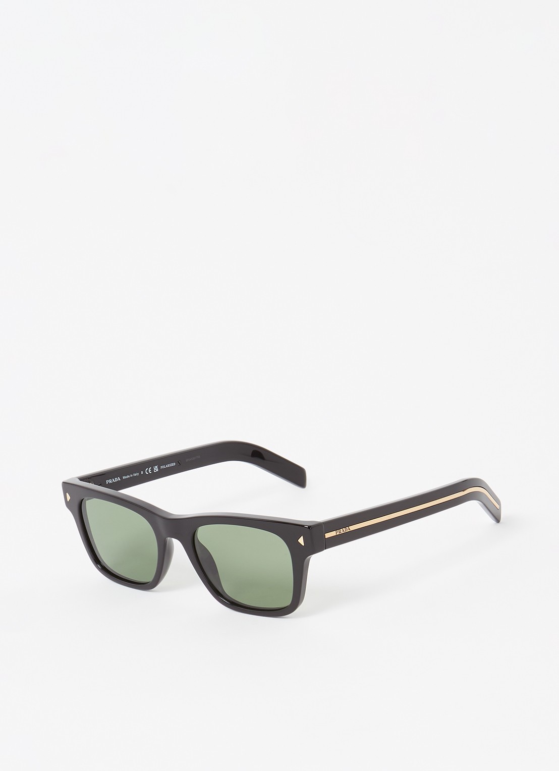 Prada Wayfarer zonnebril gepolariseerd PRA17S - voorkant 4 zwart