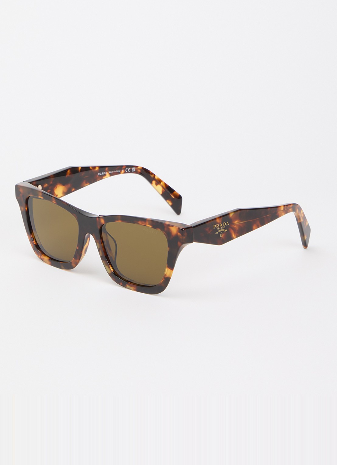 Prada Wayfarer zonnebril PR C07SF - voorkant kastanjebruin