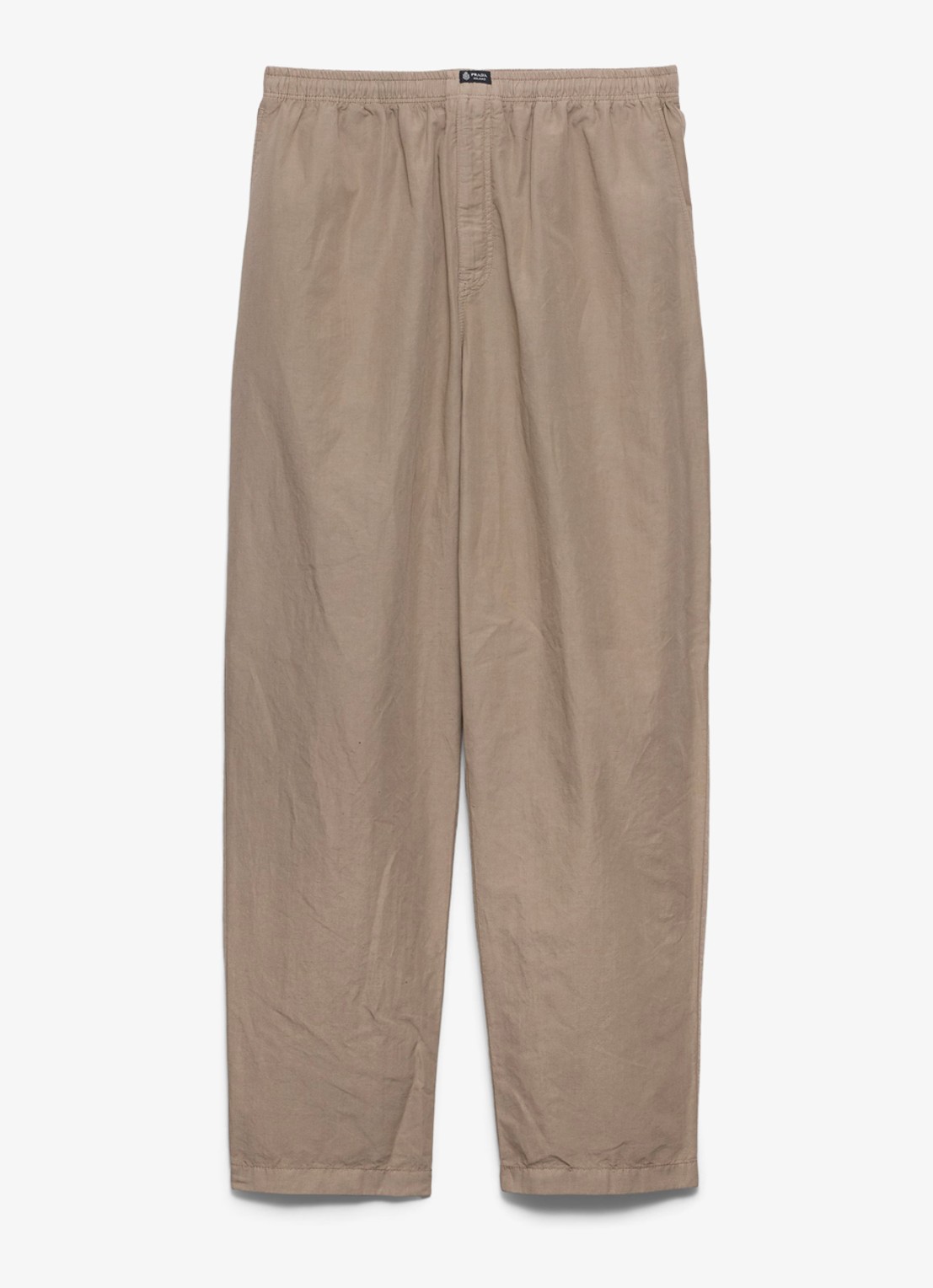 Prada Wide fit chino in linnenblend - voorkant 4 beige