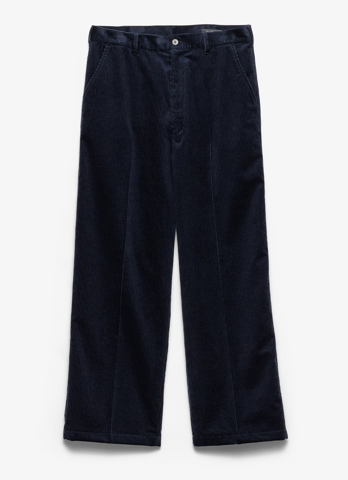 Prada Wide fit pantalon van corduroy - voorkant 3 donkerblauw