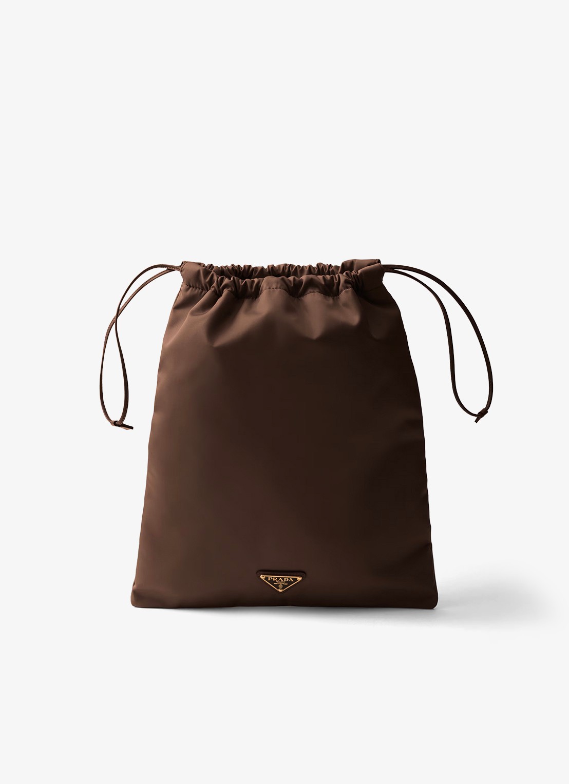 Prada Wish Re-Nylon handtas met logo - voorkant donkerbruin