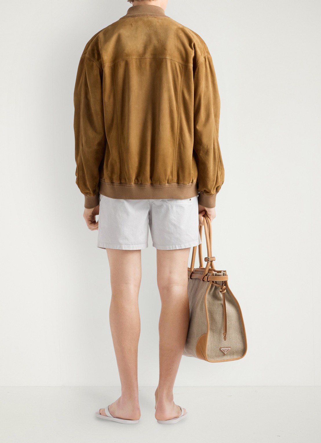 Prada Zwemshorts met steekzakken - achterkant wit