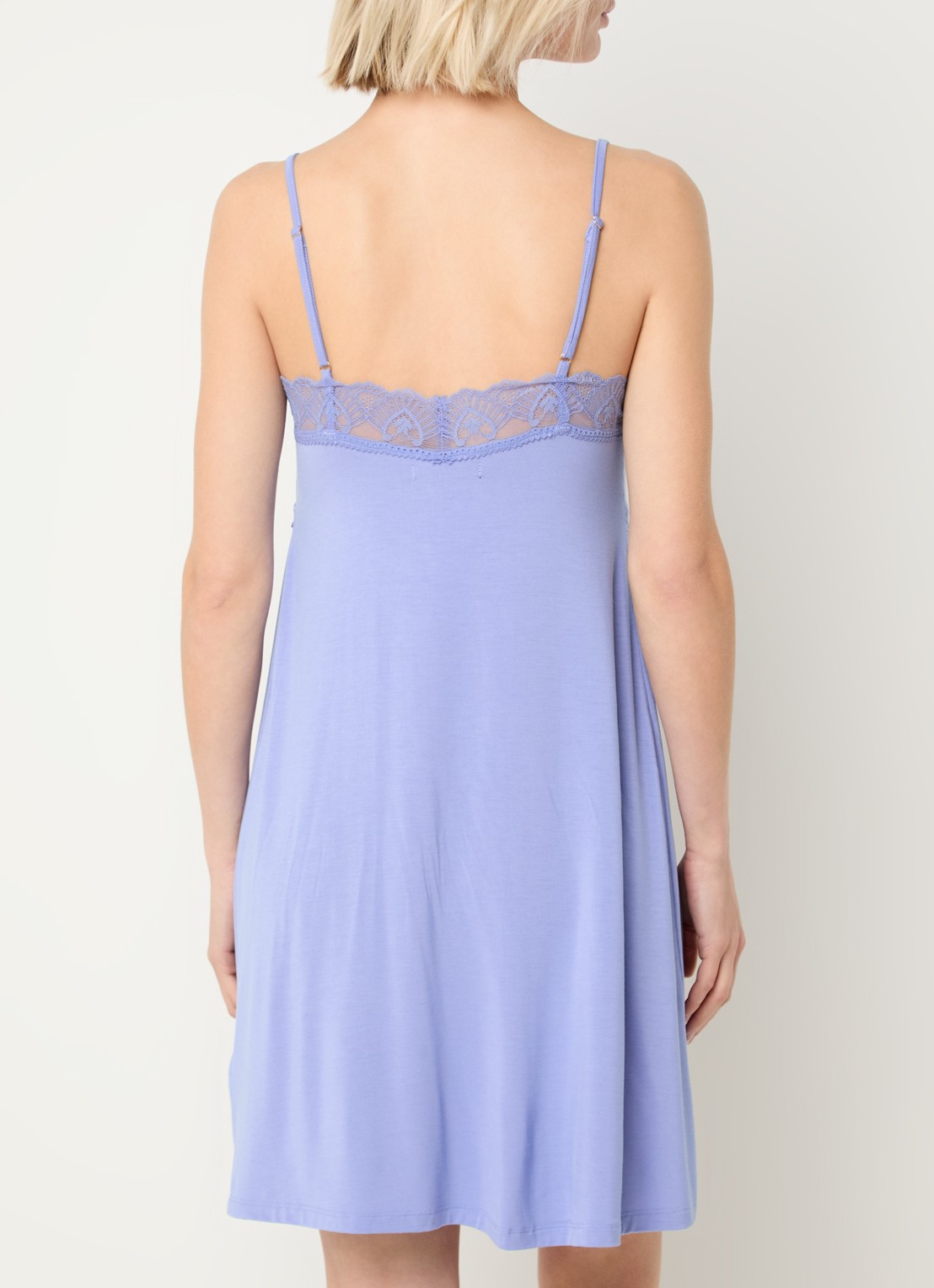 Pretty You Bamboo nachthemd met details van kant - achterkant 2 lavendel