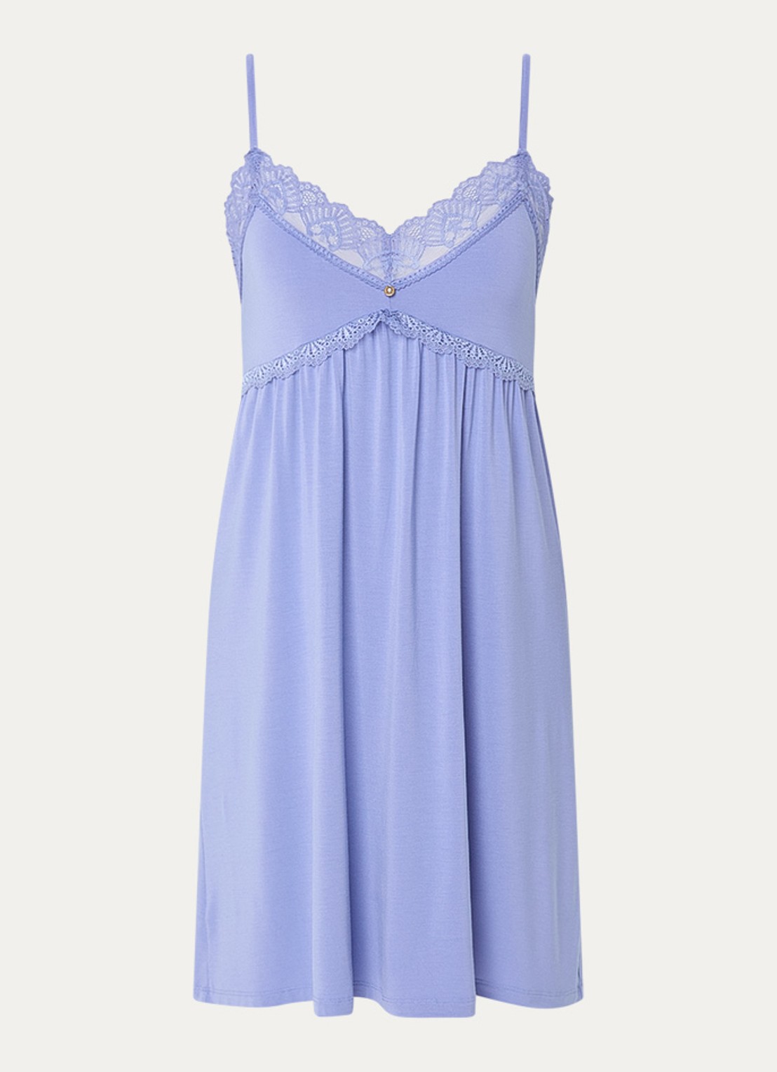 Pretty You Bamboo nachthemd met details van kant - voorkant 3 lavendel