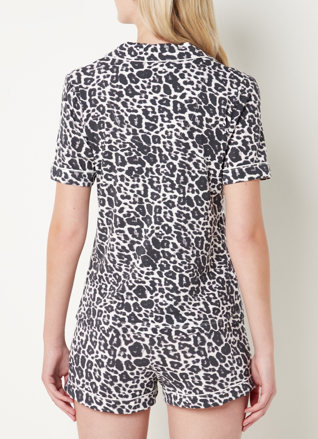 Pretty You Bamboo pyjamaset met borstzak - achterkant 4 donkergrijs