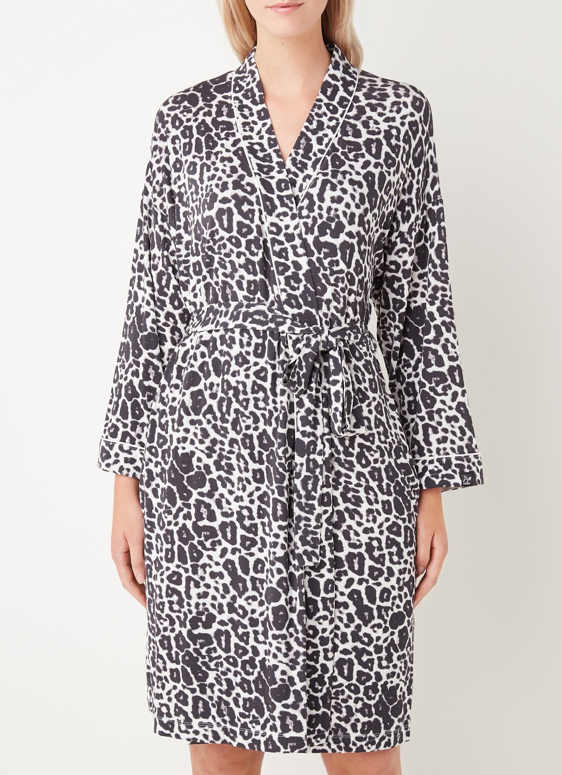 Pretty You Kimono met strikceintuur - detail antraciet