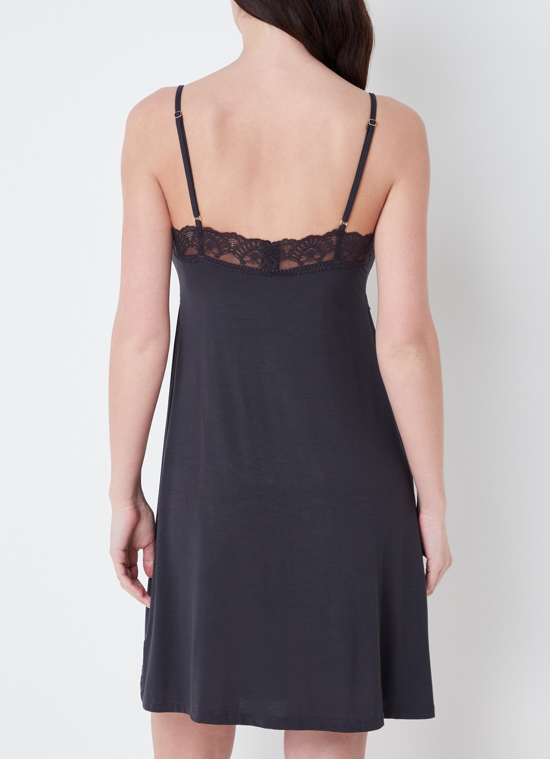 Pretty You Slipdress met kant - achterkant 4 antraciet