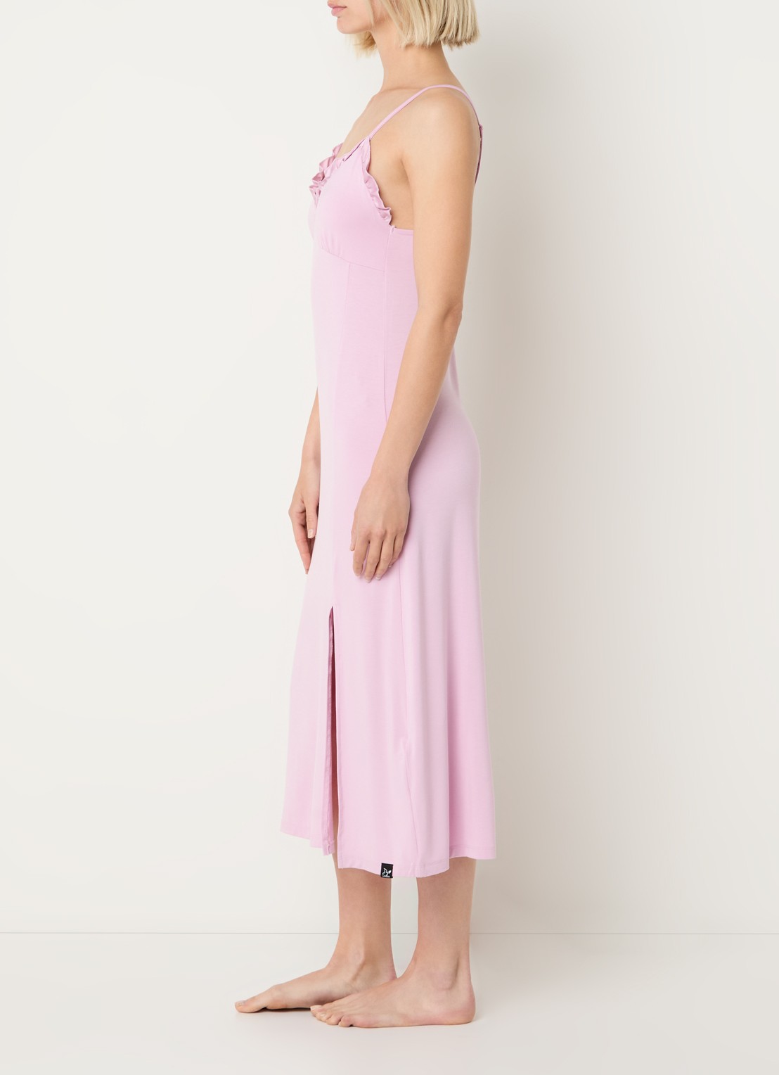 Pretty You Slipdress met split - voorkant 2 roze