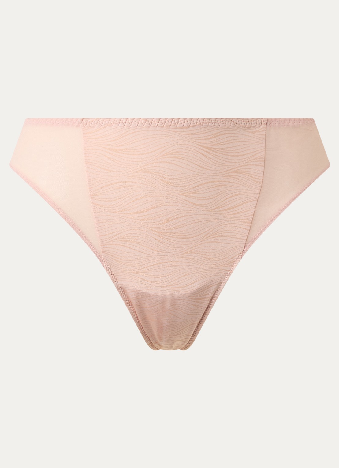 PrimaDonna Briana string met lurex en print - voorkant 2 zalmroze