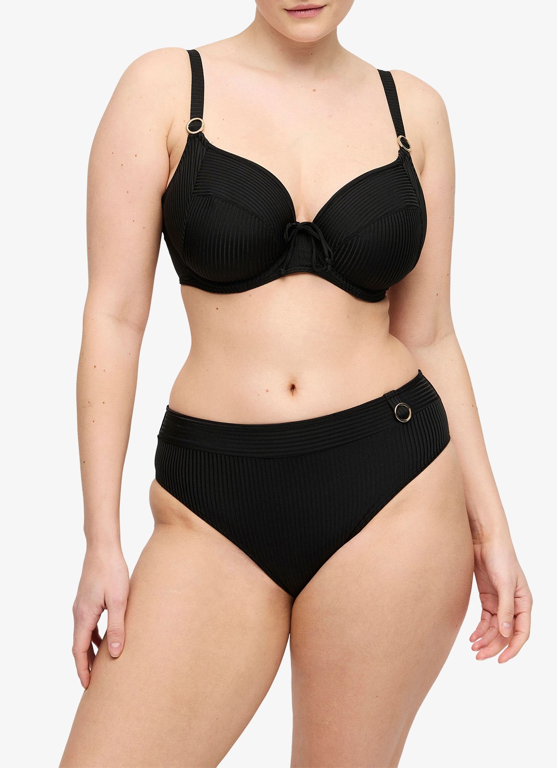 PrimaDonna Delray balconette bikinitop met structuur - voorkant 2 zwart
