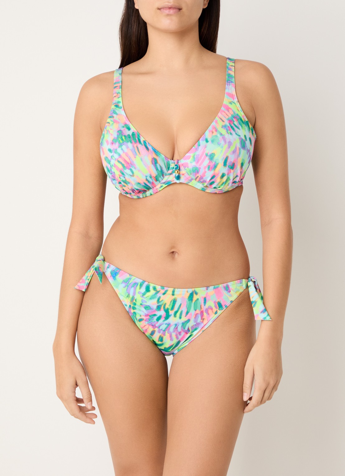 PrimaDonna Douala bikinislip met print  - voorkant 5 turquoise
