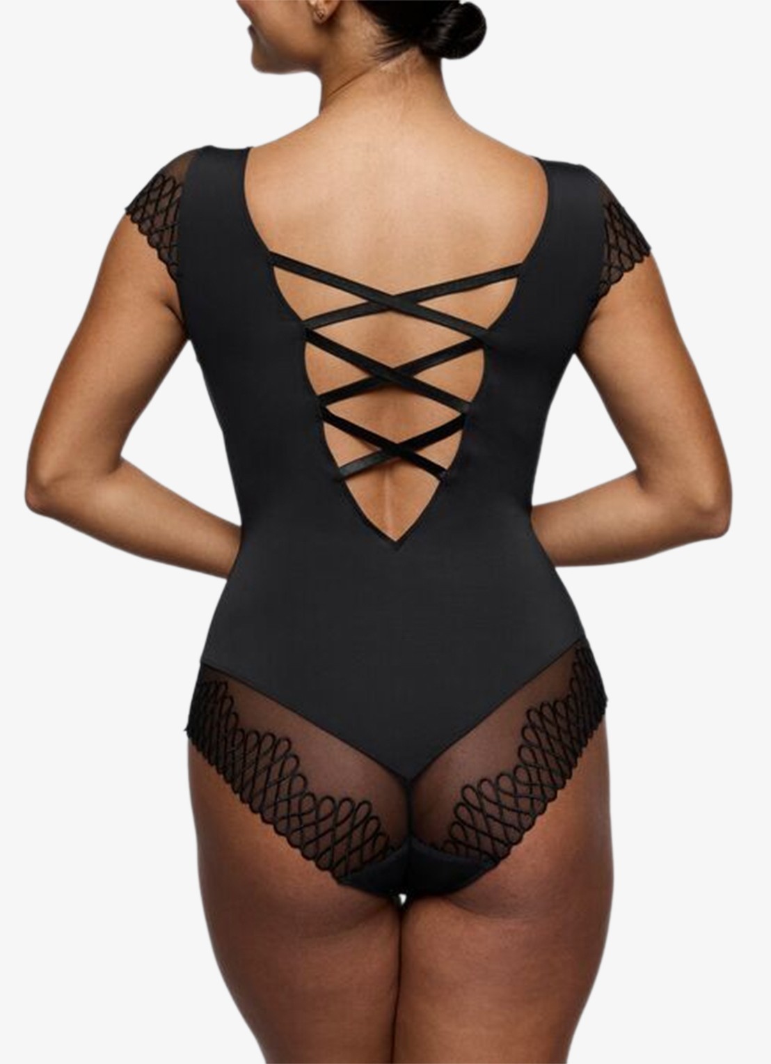 PrimaDonna Jokko body met mesh en borduring - achterkant 5 zwart