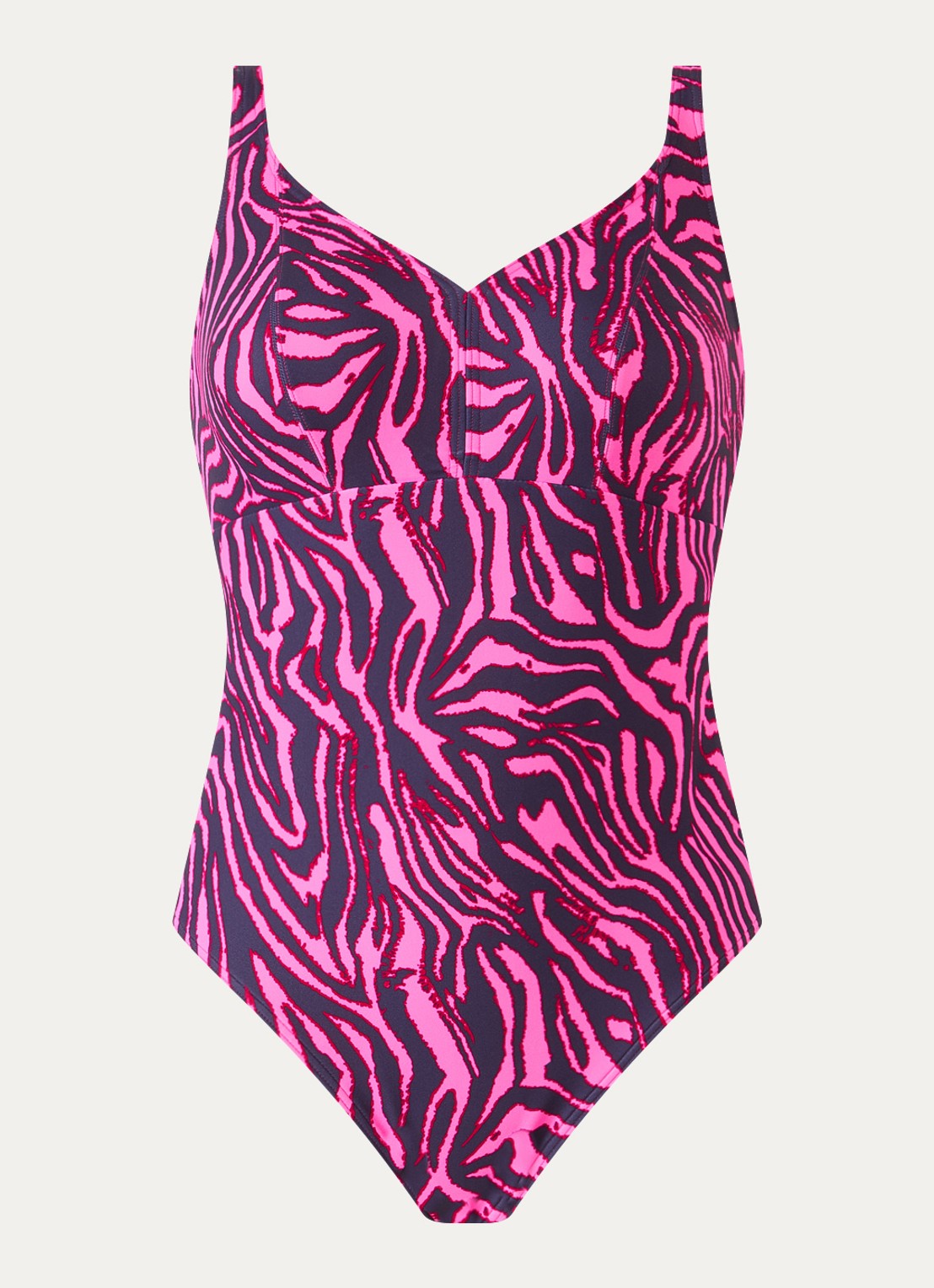PrimaDonna Malabo badpak met print - voorkant 2 donkerroze
