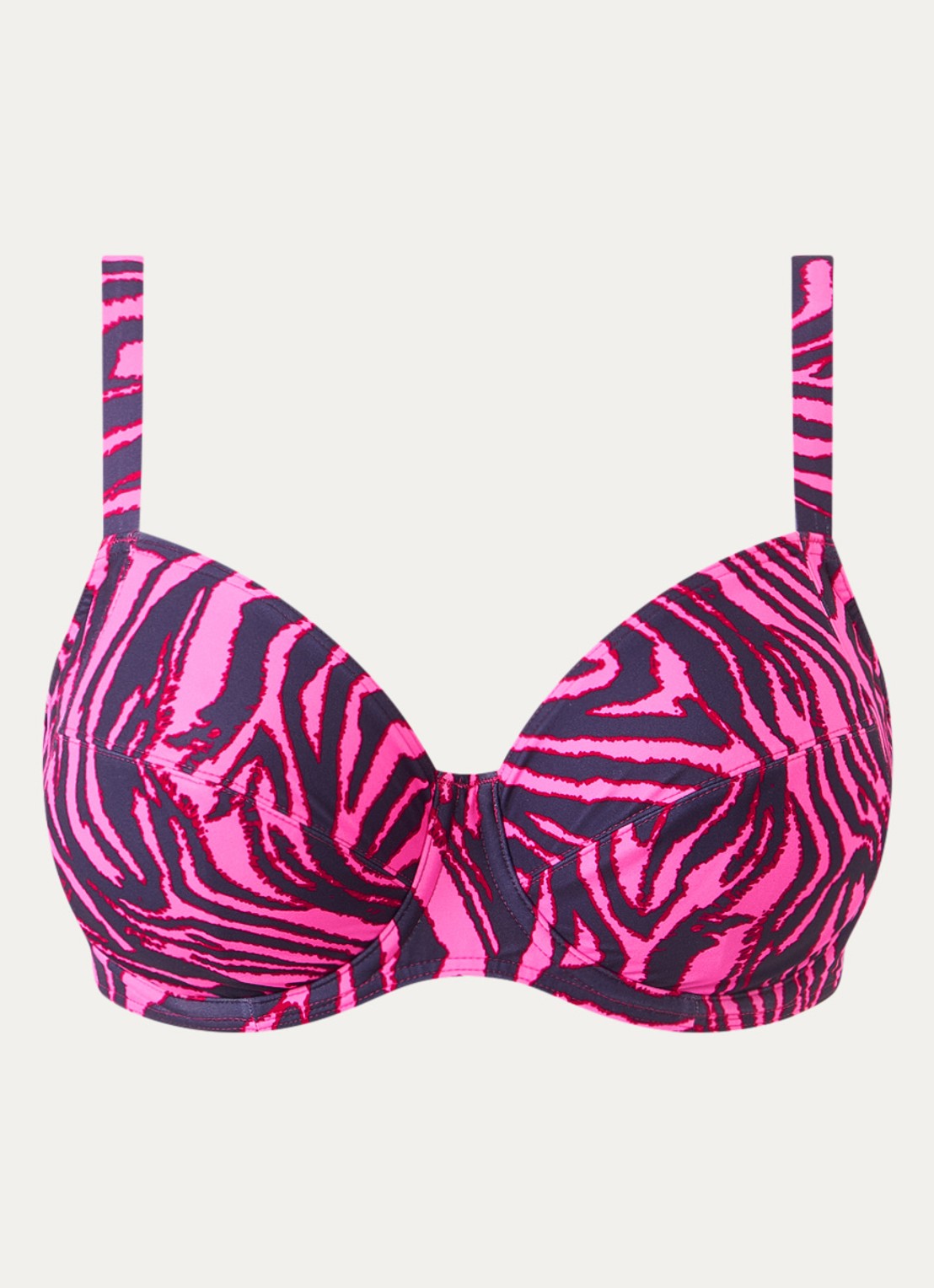 PrimaDonna Malabo bikinitop met beugel en zebraprint - voorkant roze