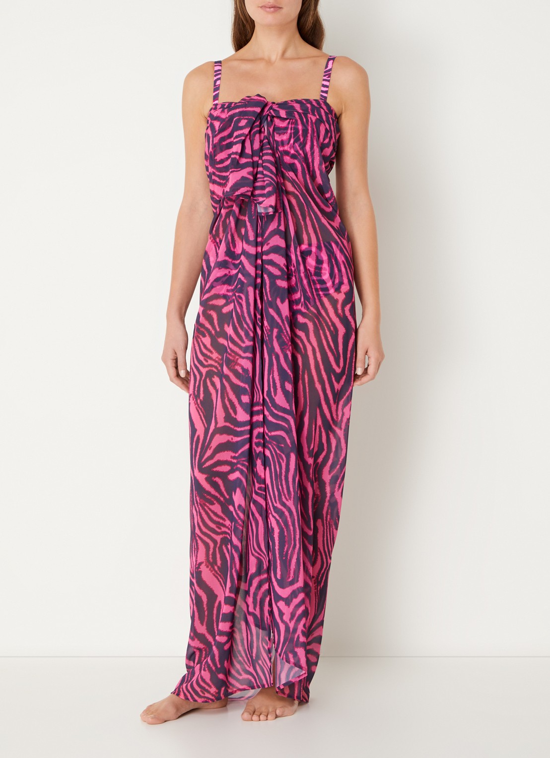 PrimaDonna Malabo sarong met print - voorkant 2 donkerroze