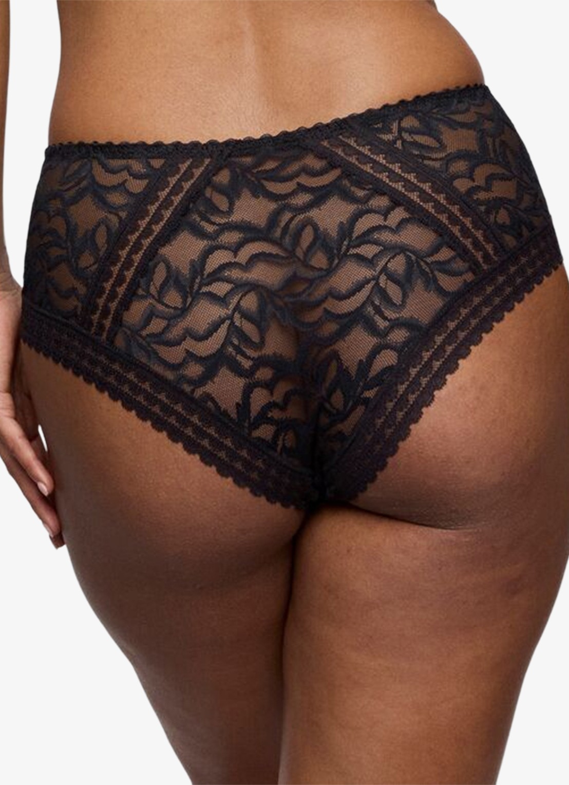 PrimaDonna Miyara slip van mesh met borduring - achterkant 5 zwart