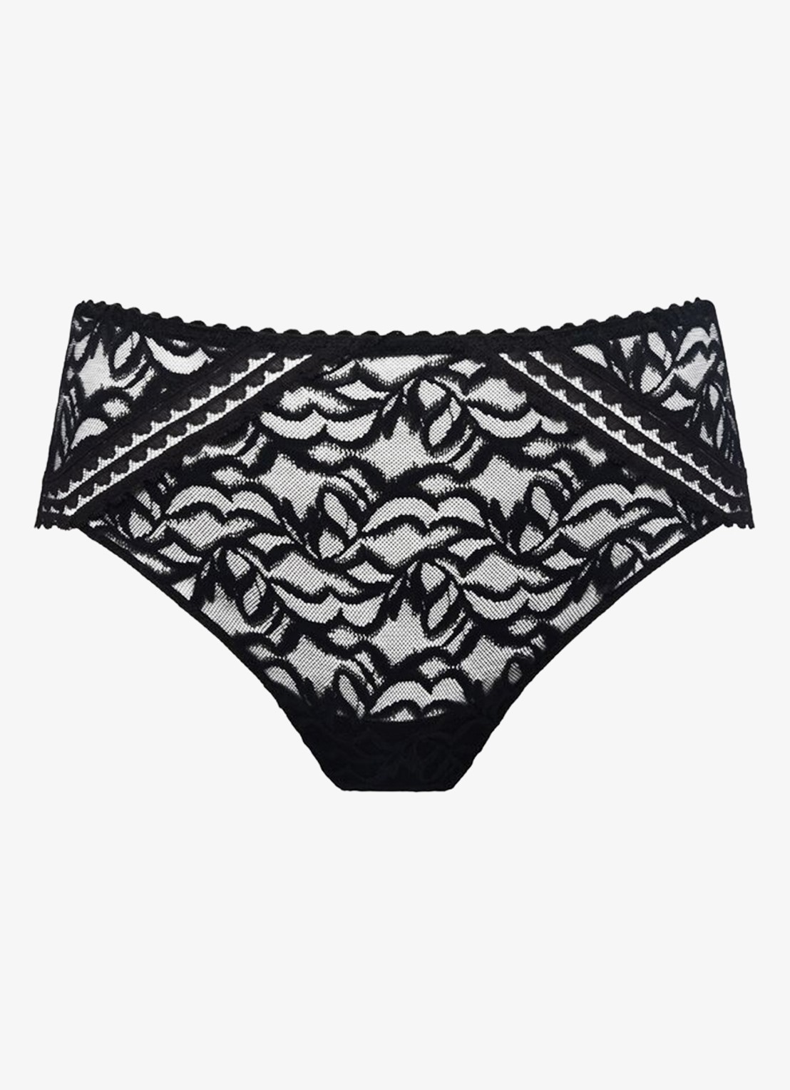 PrimaDonna Miyara slip van mesh met borduring - voorkant 3 zwart