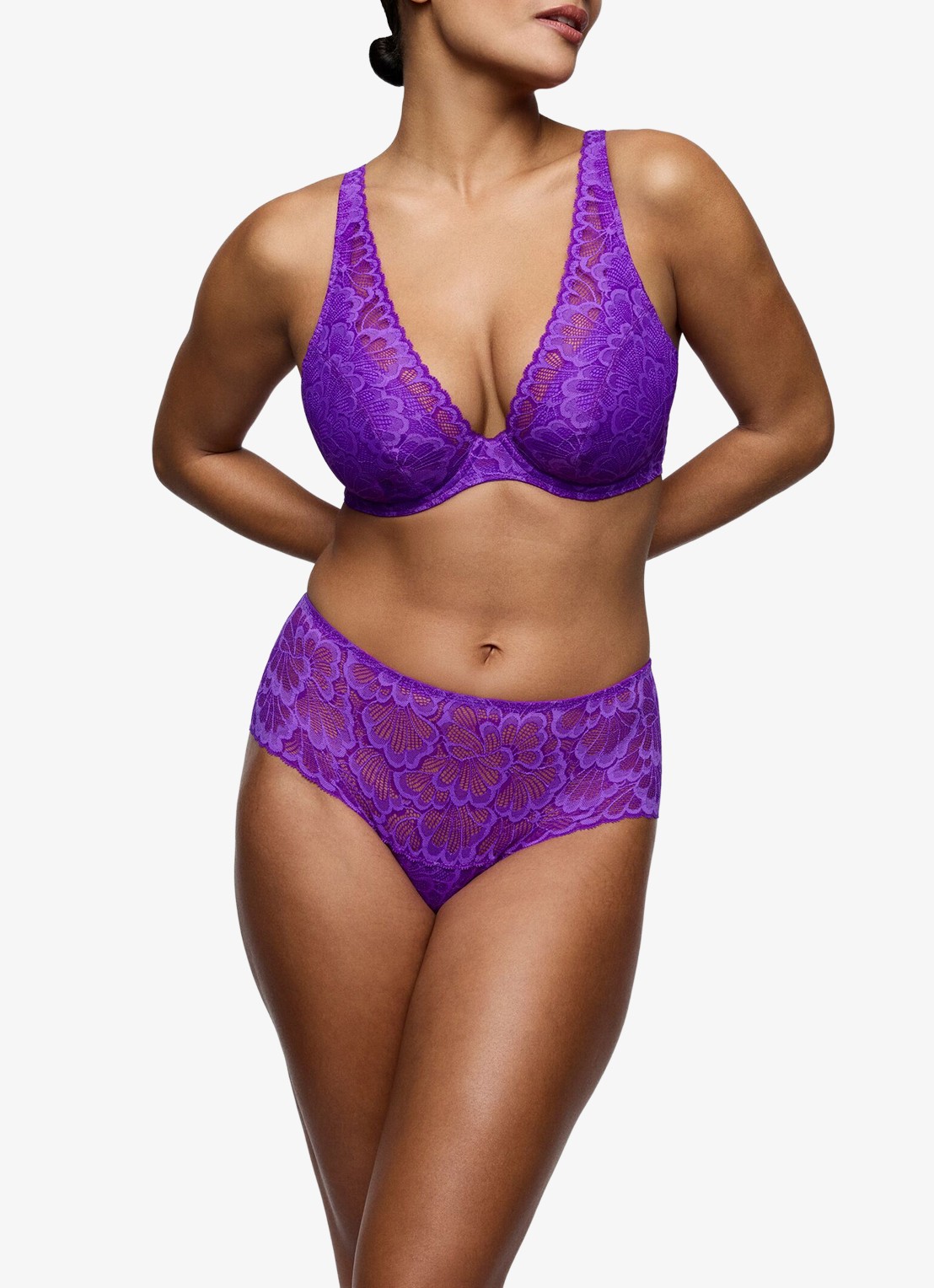 PrimaDonna Mocuto voorgevormde beugel bh met overlay van kant - voorkant 5 paars