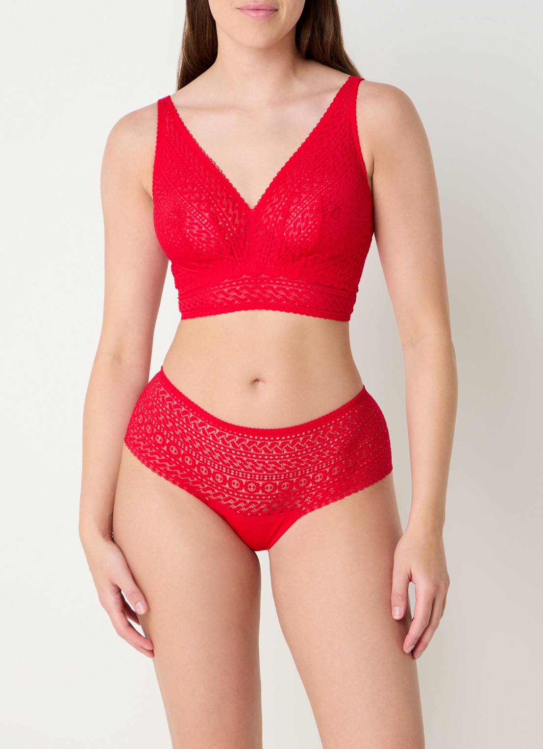 PrimaDonna Montara bralette van kant - voorkant 3 rood