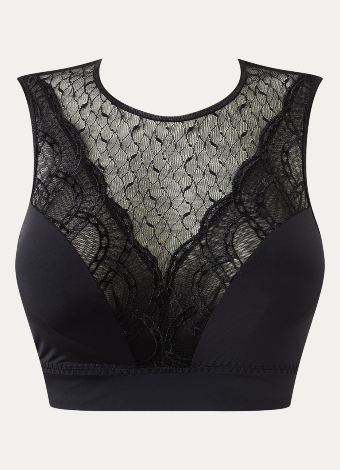 PrimaDonna Naica bralette met kant - voorkant 3 zwart