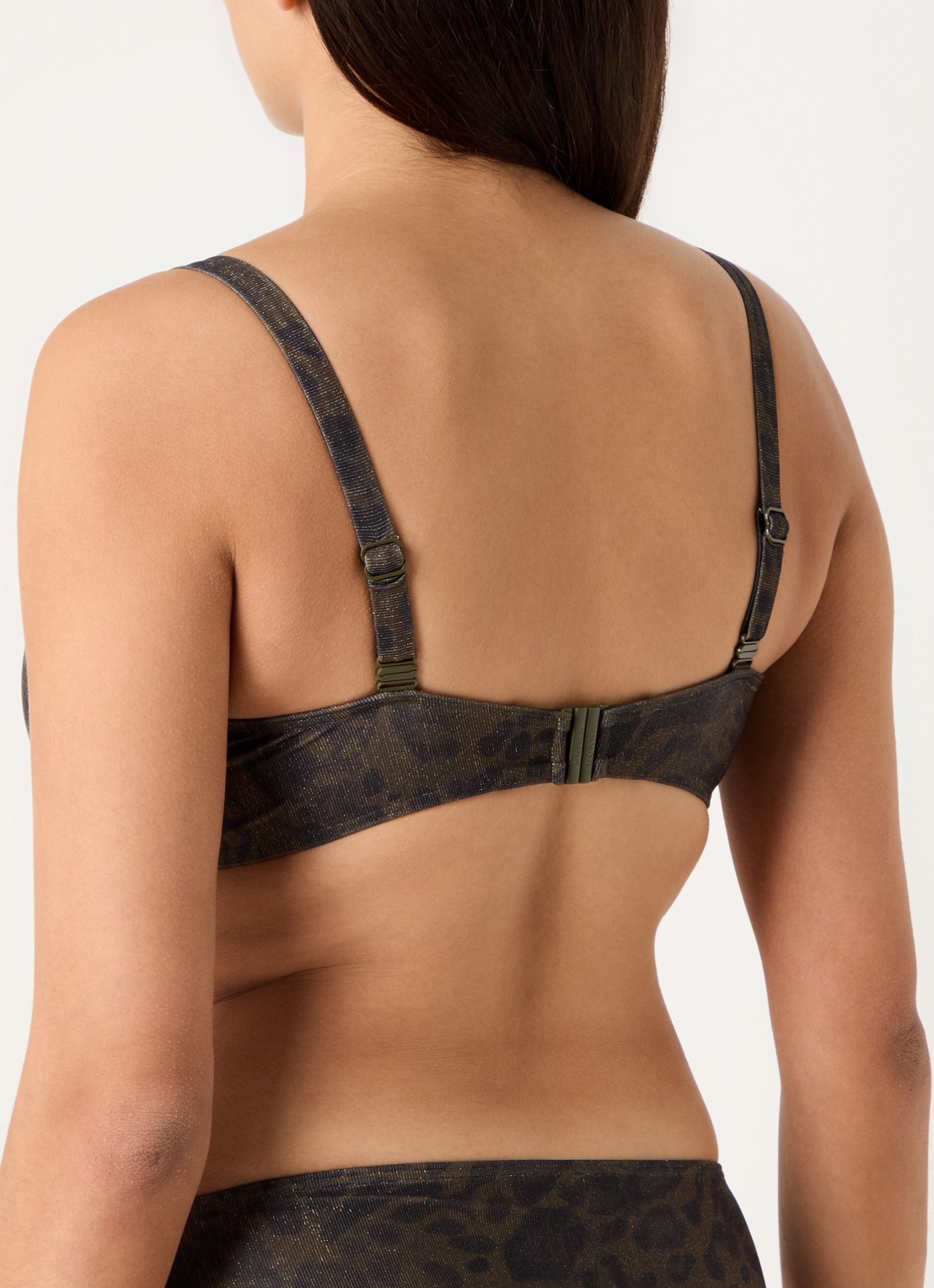 PrimaDonna Ratjada voorgevormde bikinitop met panterprint en lurex - achterkant 6 bronsgroen