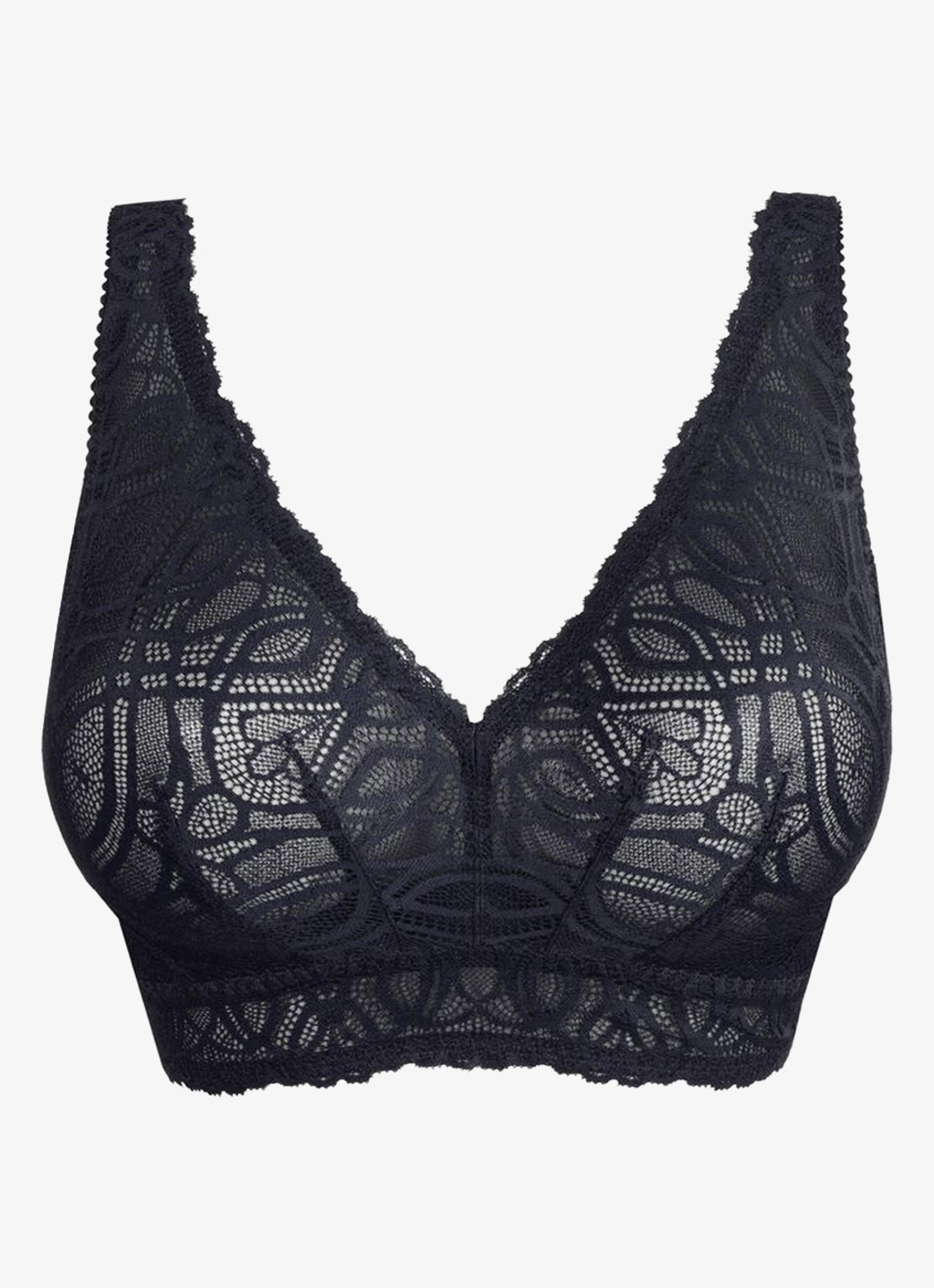 PrimaDonna Salerno bralette van kant - voorkant donkerblauw