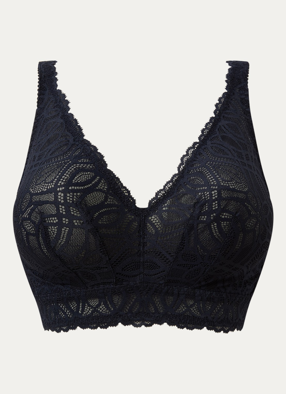 PrimaDonna Salerno bralette van kant - voorkant donkerblauw