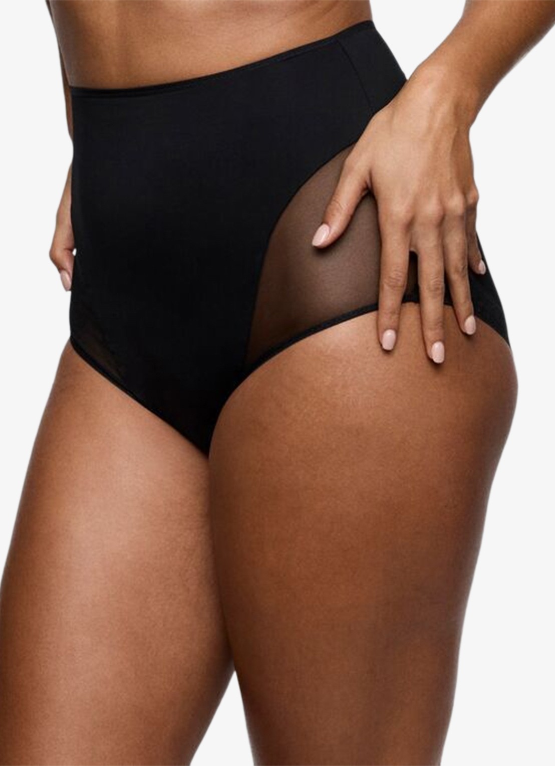 PrimaDonna Sheary high waisted slip met mesh - detail 3 zwart