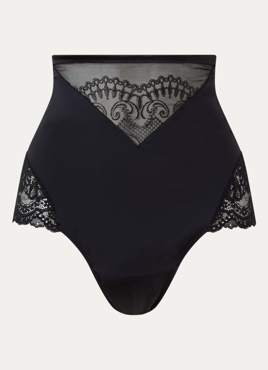 PrimaDonna Shimla high waisted slip met kant - voorkant 4 zwart