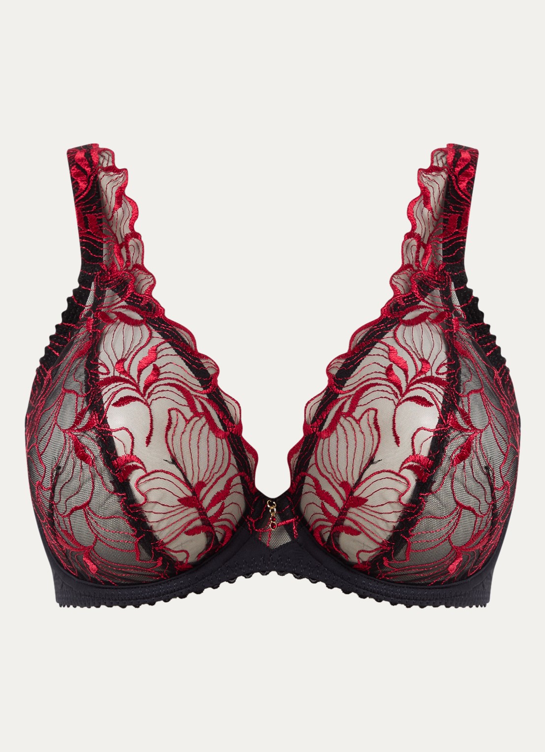 PrimaDonna Sprimgdale plunge bh met kant - voorkant zwart