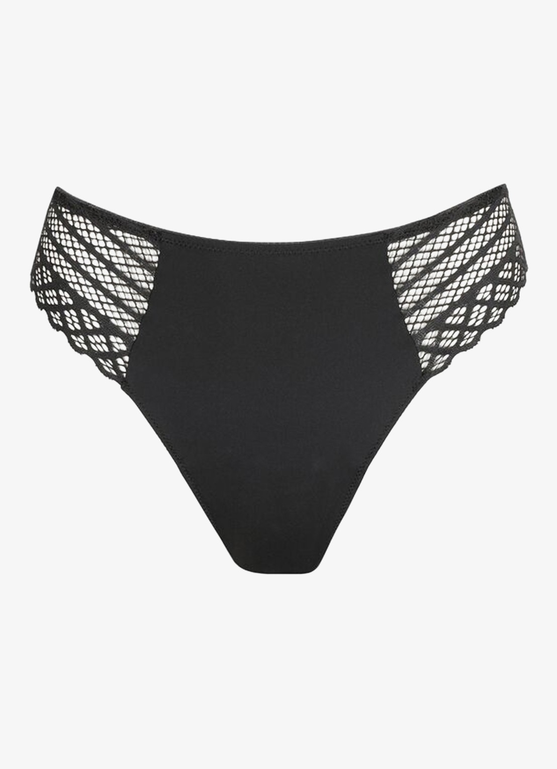 PrimaDonna Twist Side string met kant - voorkant 4 zwart