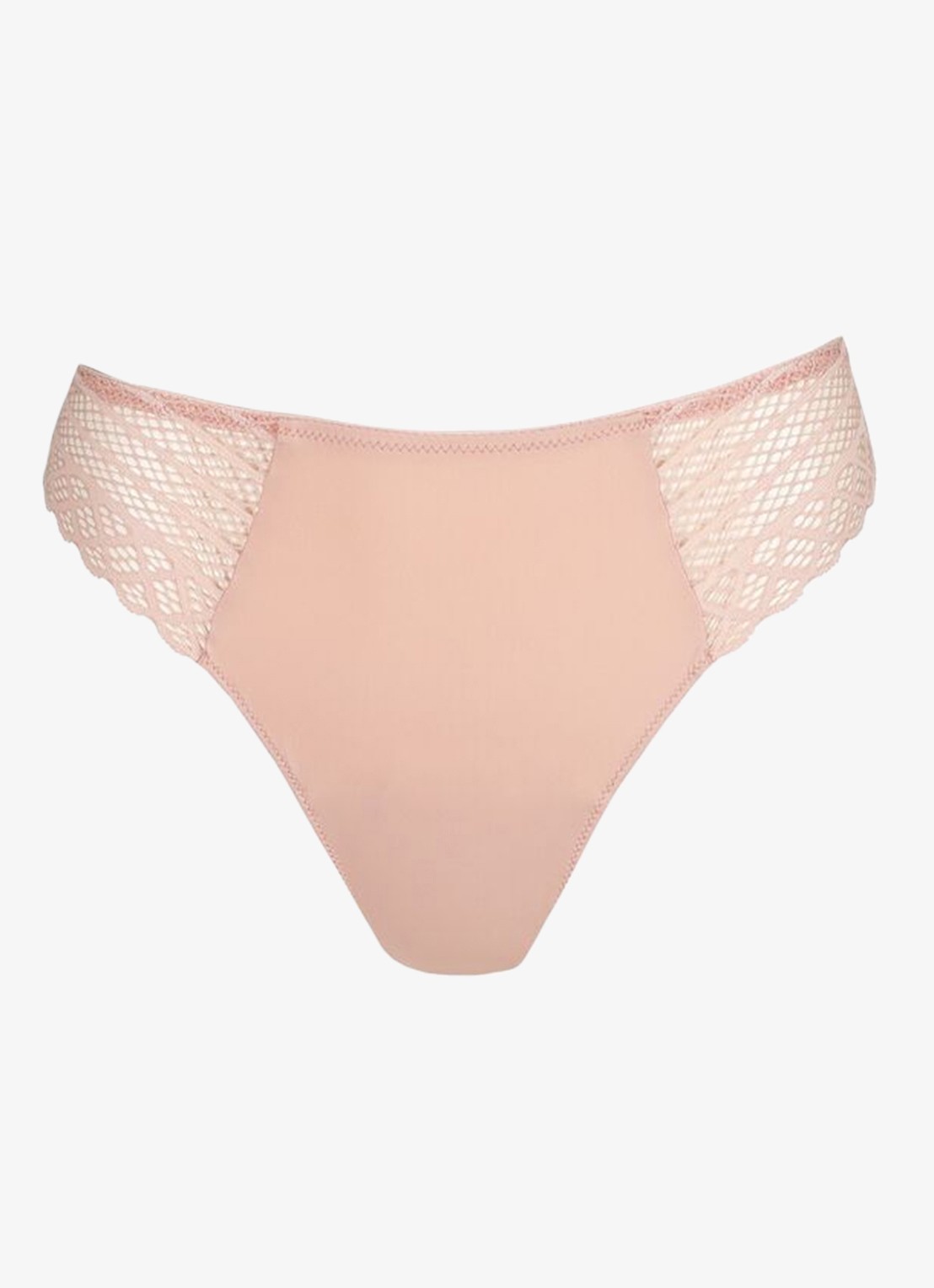 PrimaDonna Twist Side string met kant - voorkant oudroze