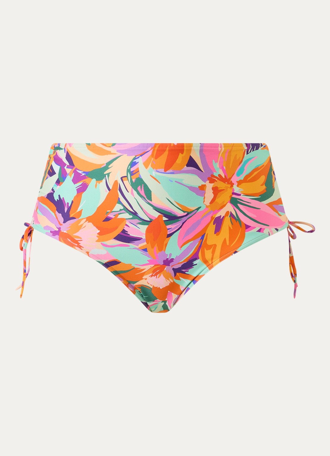 PrimaDonna Varadeo high waisted bikinislip met bloemenprint - voorkant mint
