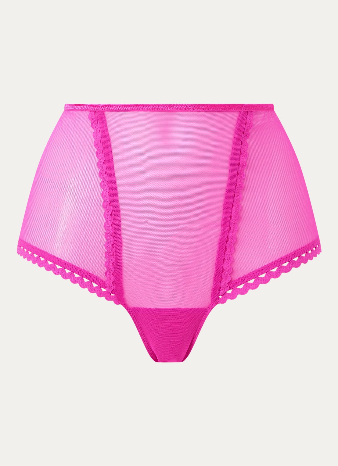 PrimaDonna Vivgirl high waisted shorty van mesh - voorkant 3 donkerroze