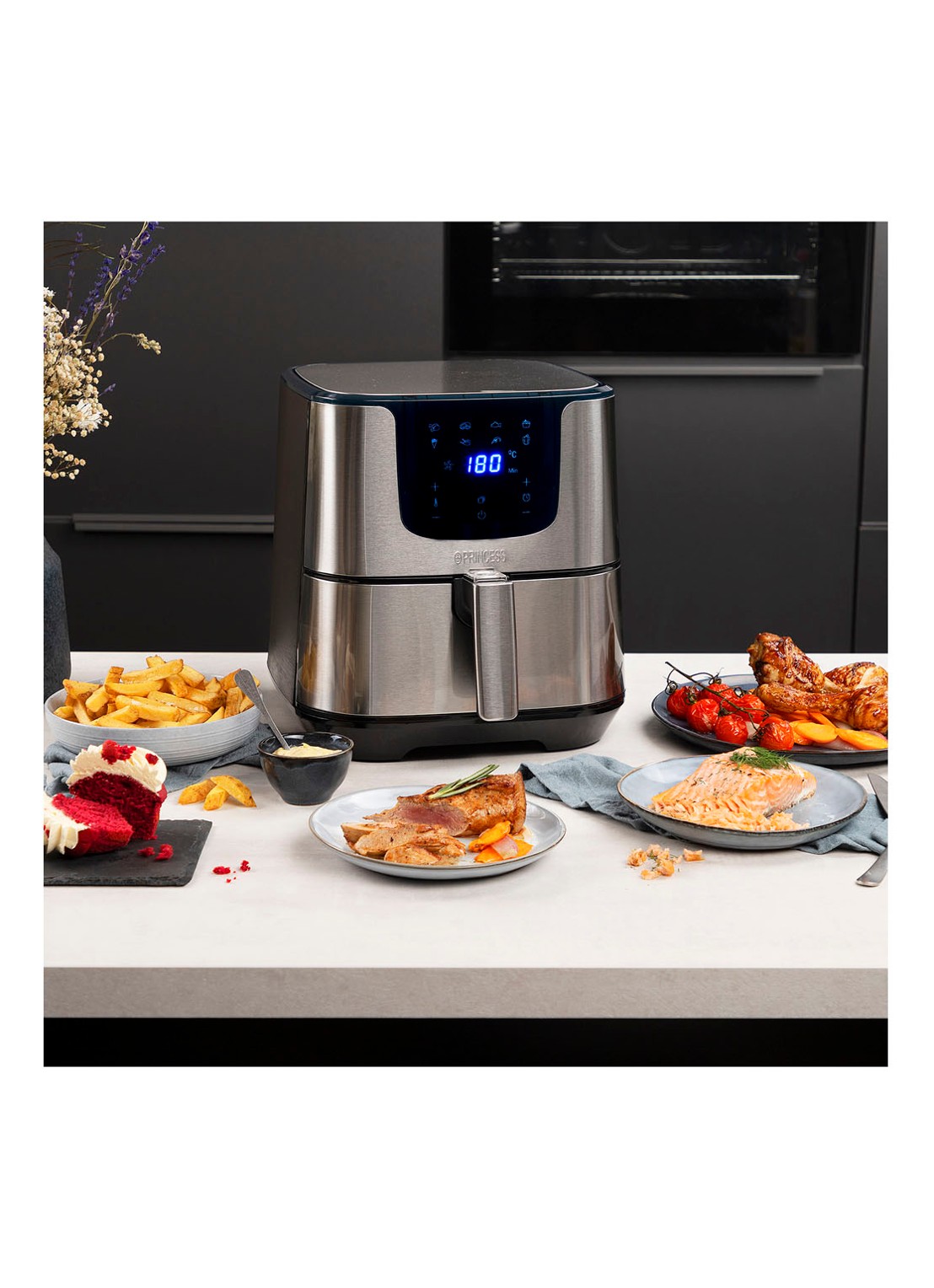 Princess Digital Aerofryer Deluxe XXL airfryer 182060 - detail 6 zilver
