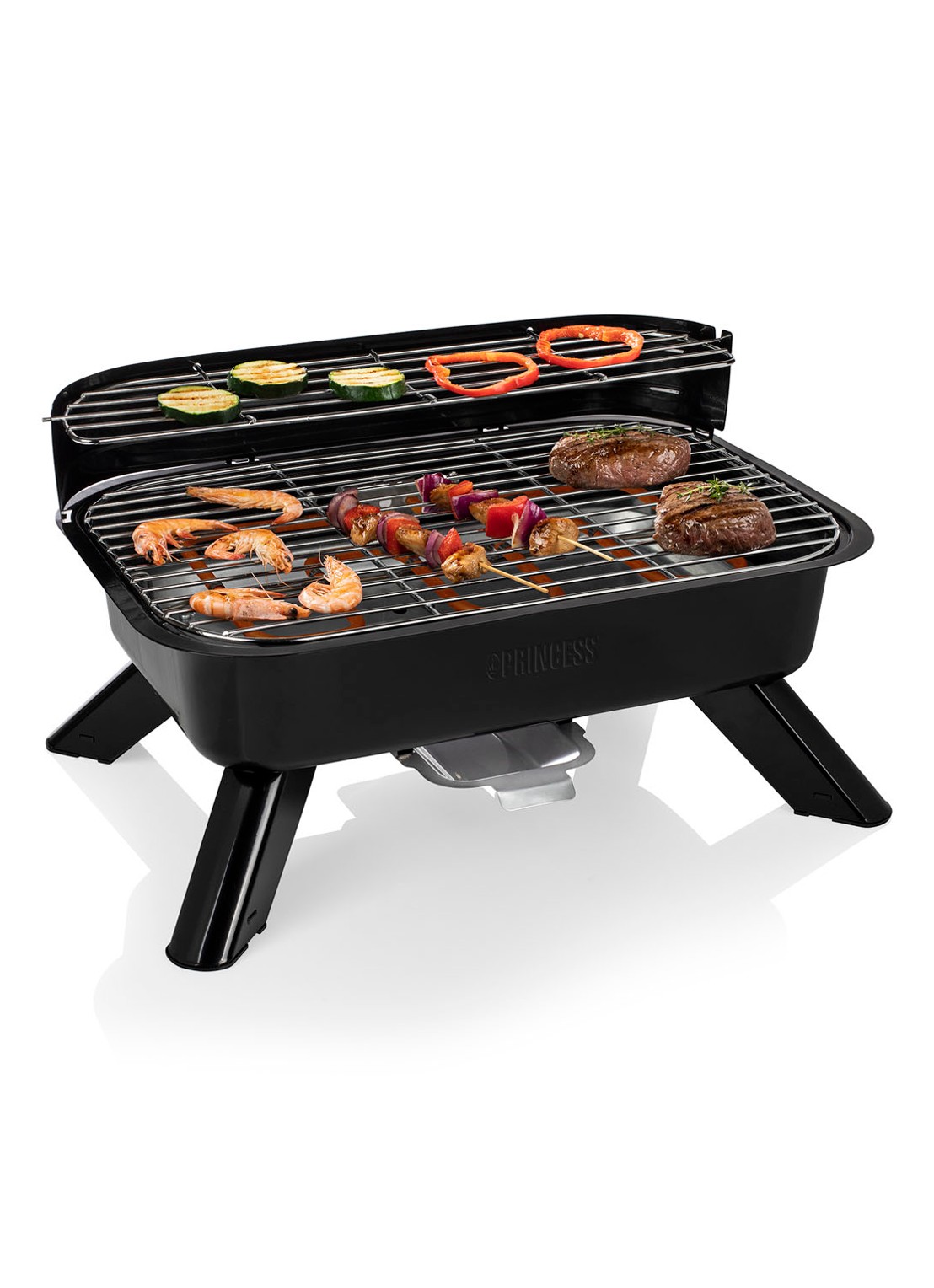 Princess Hybride elektrische barbecue 112252 - voorkant 2 zwart