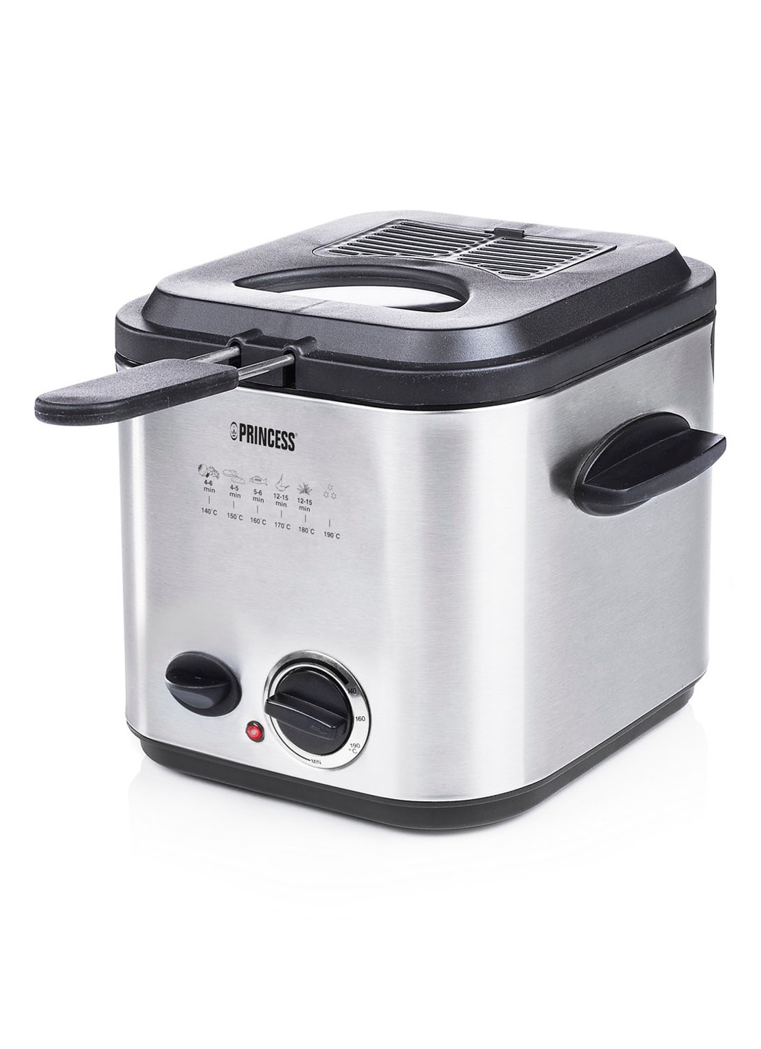 Princess Mini Friteuse & Fondue frituurpan 182611 - voorkant zilver