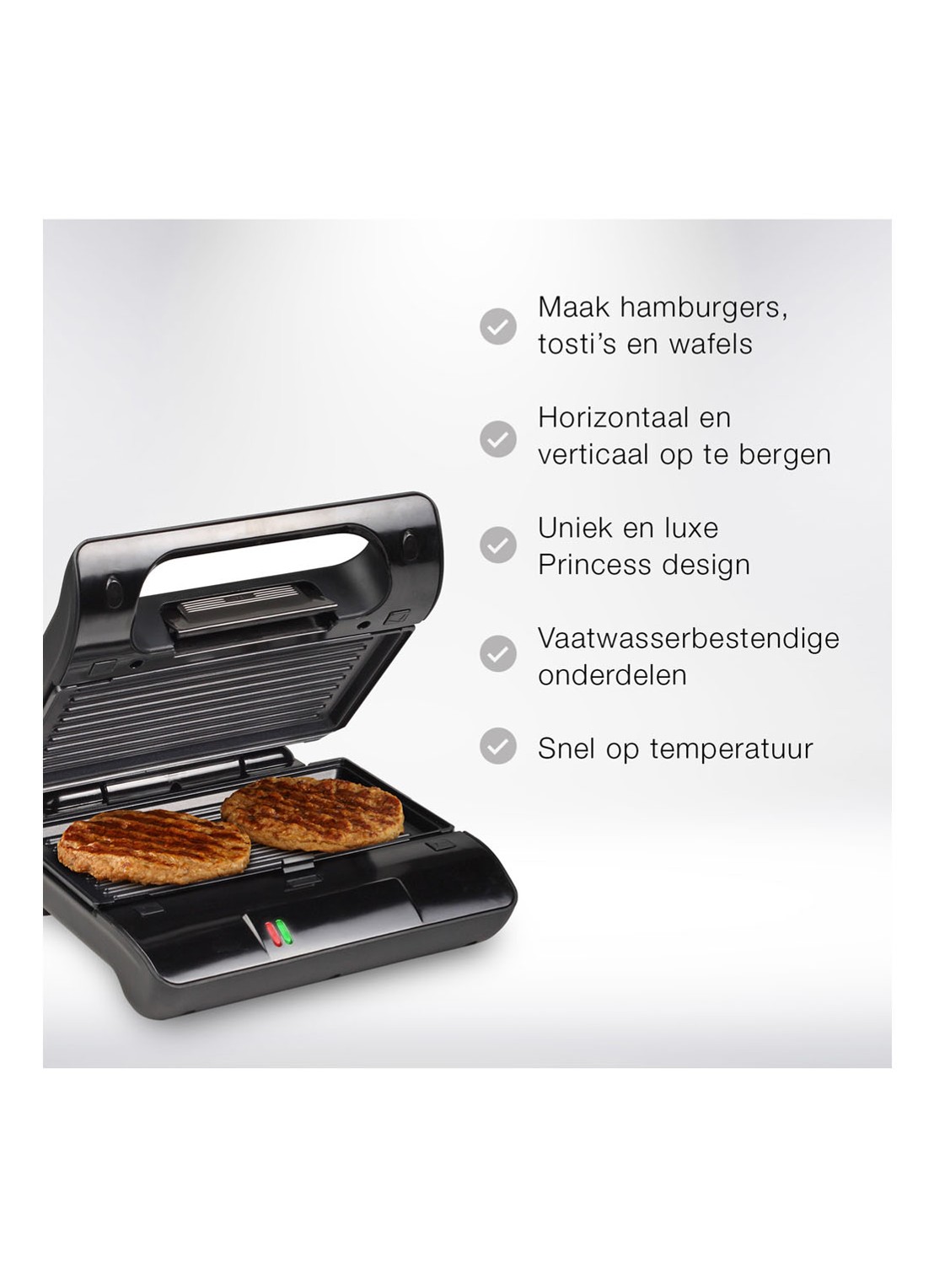 Princess Multi & Sandwich Grill Compact Pro grill 117002 - detail 4 zwart