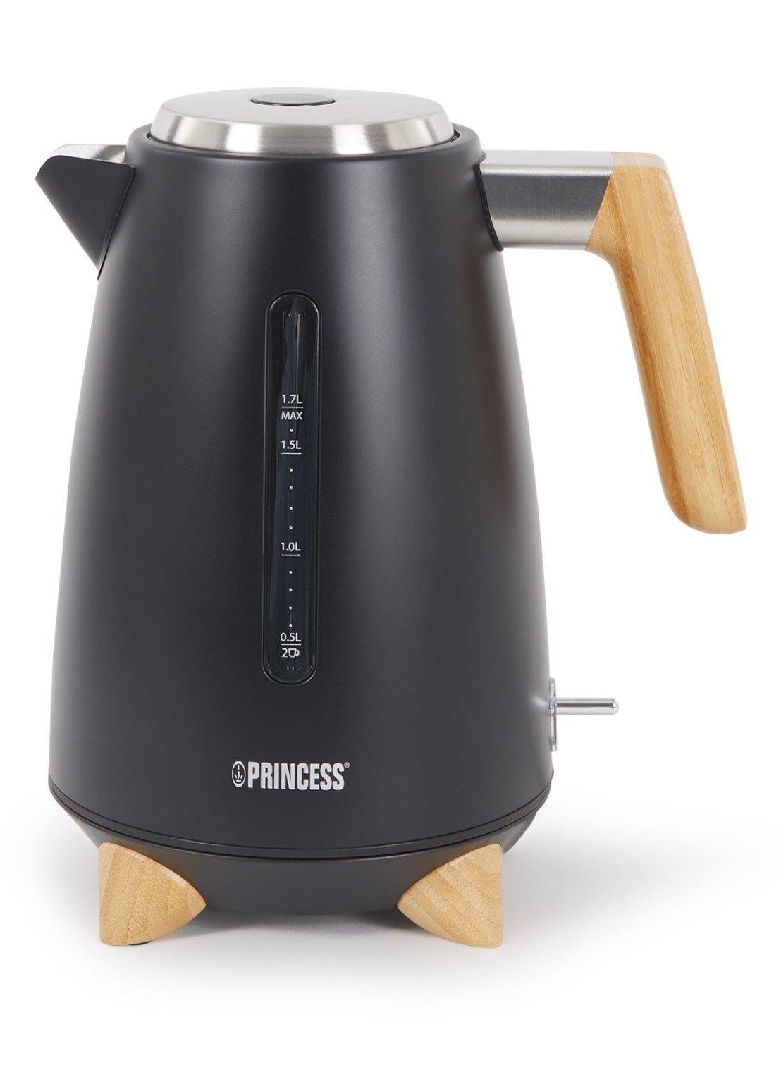 Princess Pure waterkoker 1,7 liter - voorkant 2 zwart