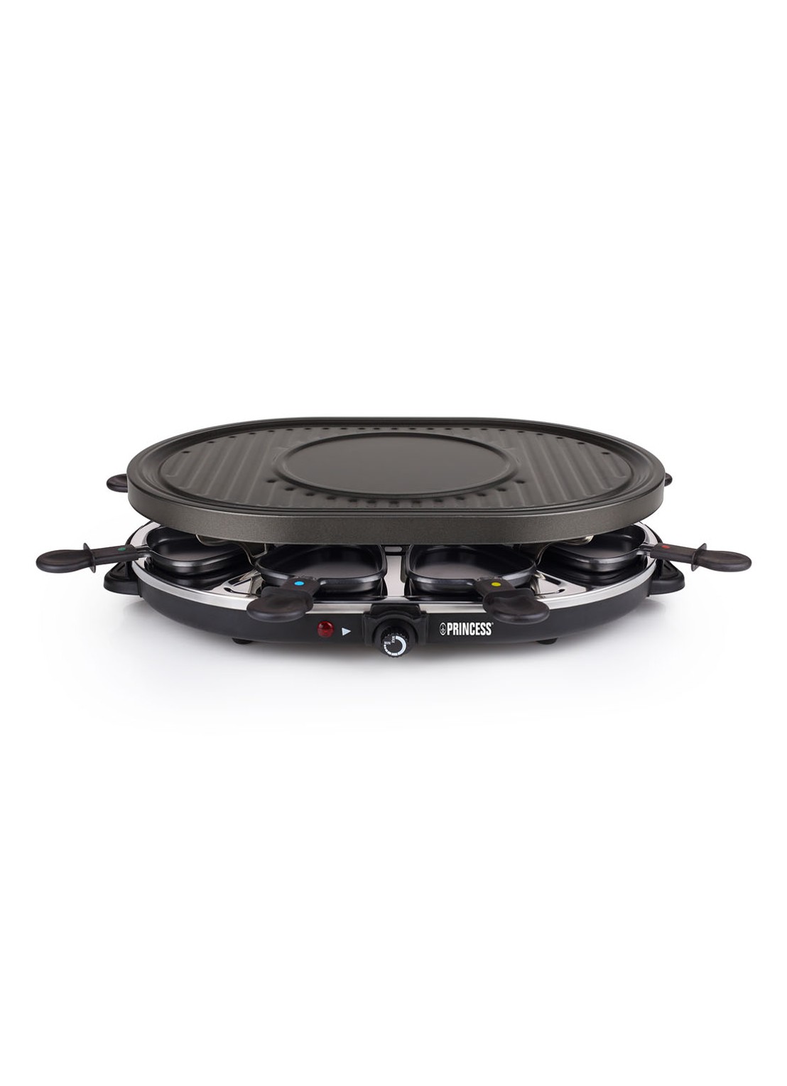 Princess Raclette 8 Oval Grill Party gourmetstel 162700 - voorkant zwart