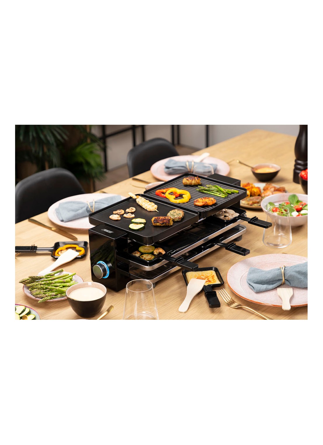 Princess Raclette Piano Black 8 gourmetstel 162925 - detail 5 zwart