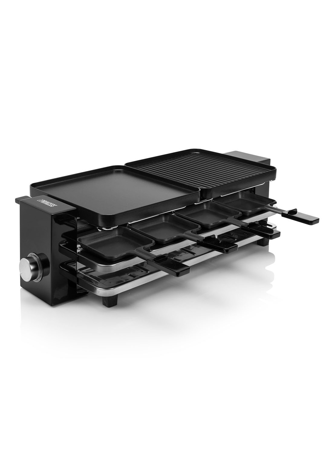 Princess Raclette Piano Black 8 gourmetstel 162925 - voorkant zwart