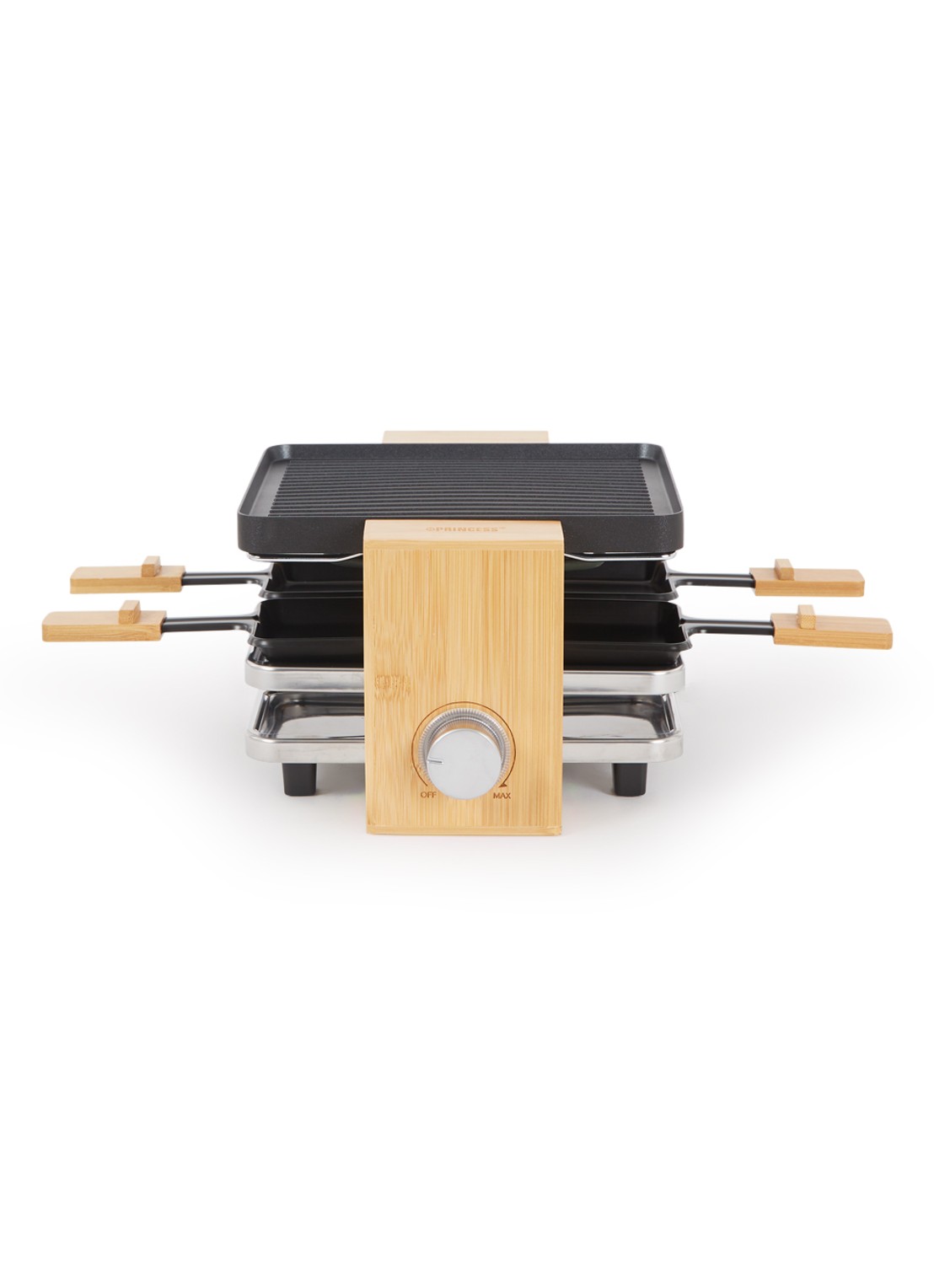 Princess Raclette Pure 4 gourmetstel 162950 - voorkant zwart