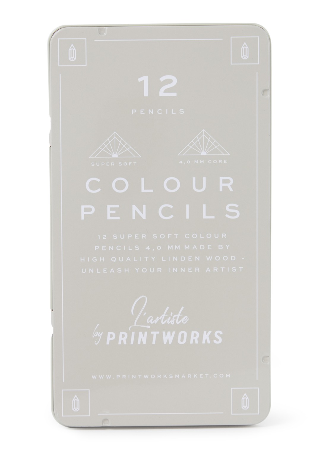 PRINTWORKS 12 colour pencils - classic - voorkant multicolor