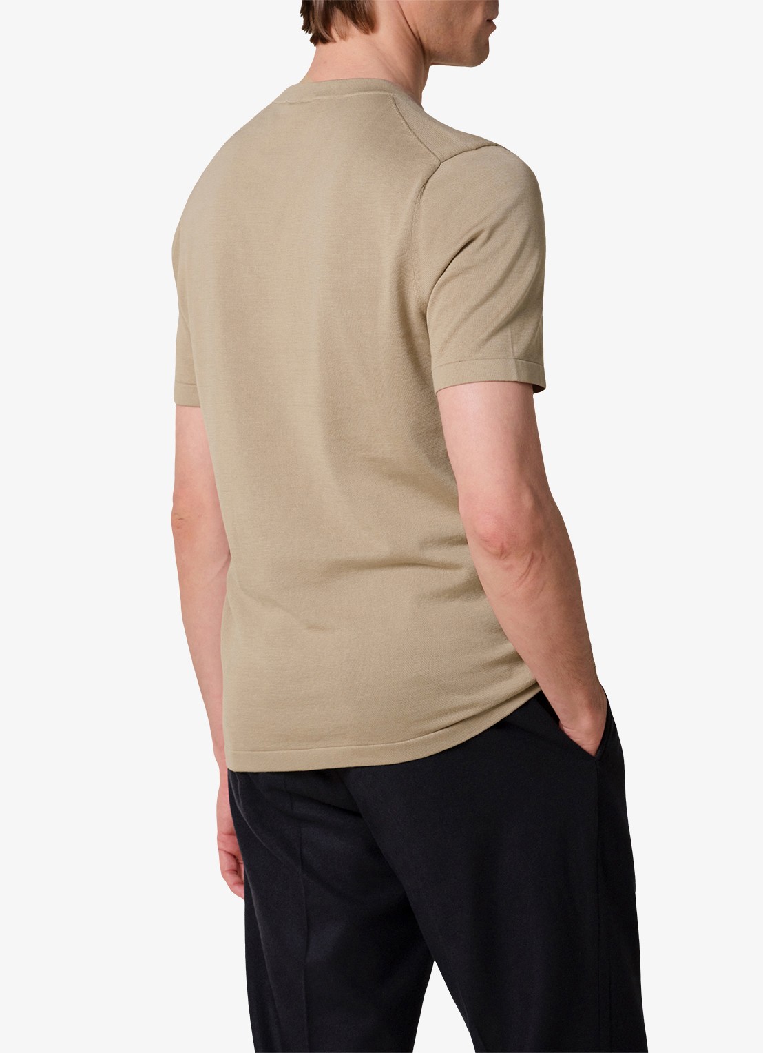 Profuomo Aero ease T-shirt met stretch - achterkant 4 beige