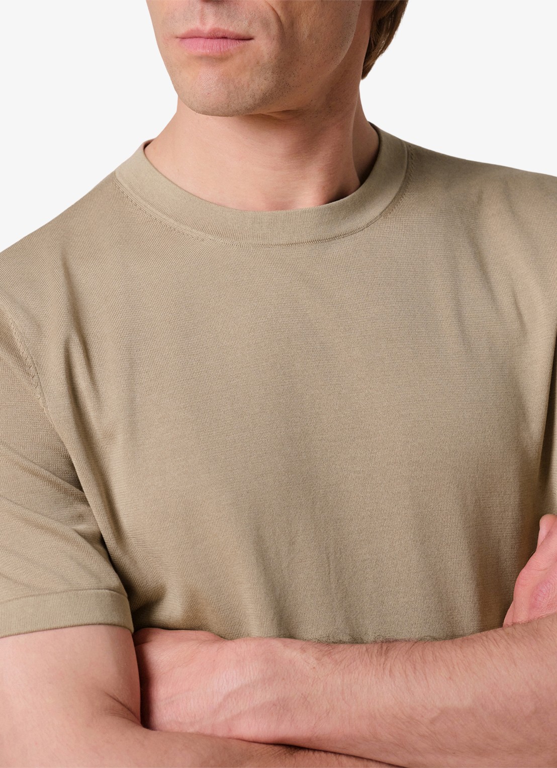 Profuomo Aero ease T-shirt met stretch - detail 3 beige