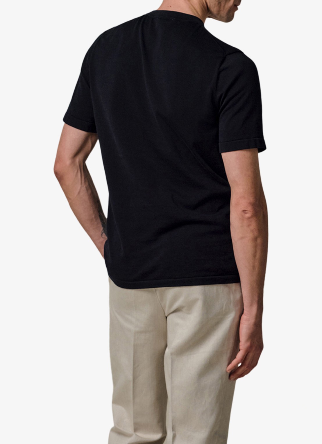 Profuomo Aero ease T-shirt met stretch - achterkant 4 donkerblauw
